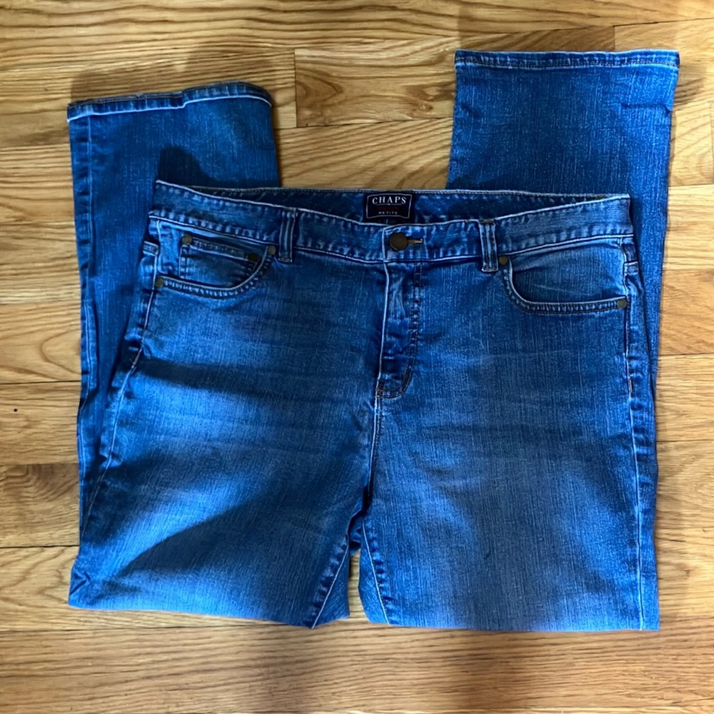 Chaps Blue Madden Straight Fit Petite  Denim